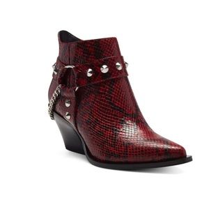 Jessica Simpson Red Snake Zayrie Studded Bootie